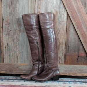 Vince Camuto Brown Over the Knee Leather Boots Size 7